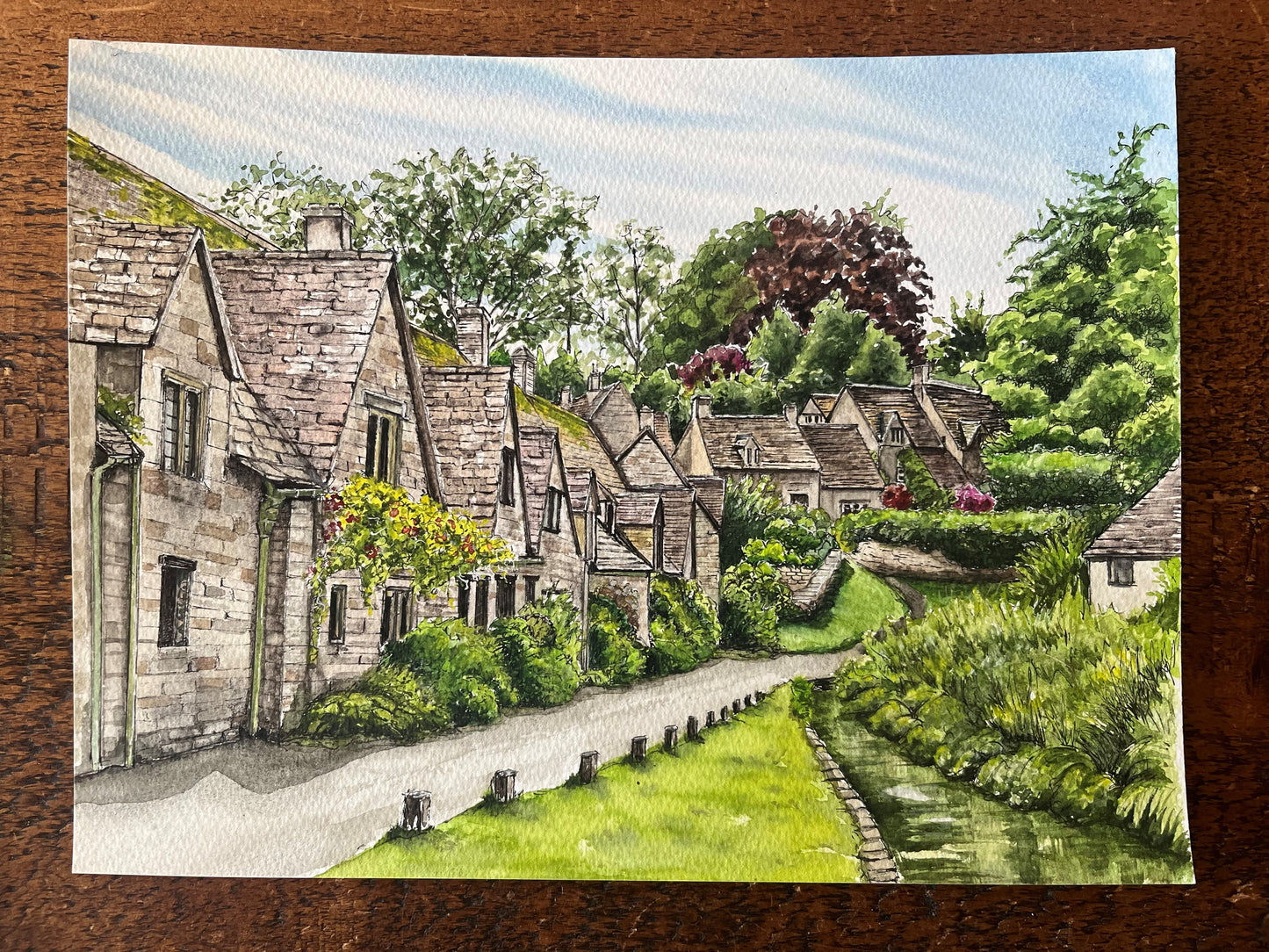 Watercolour of Bibury