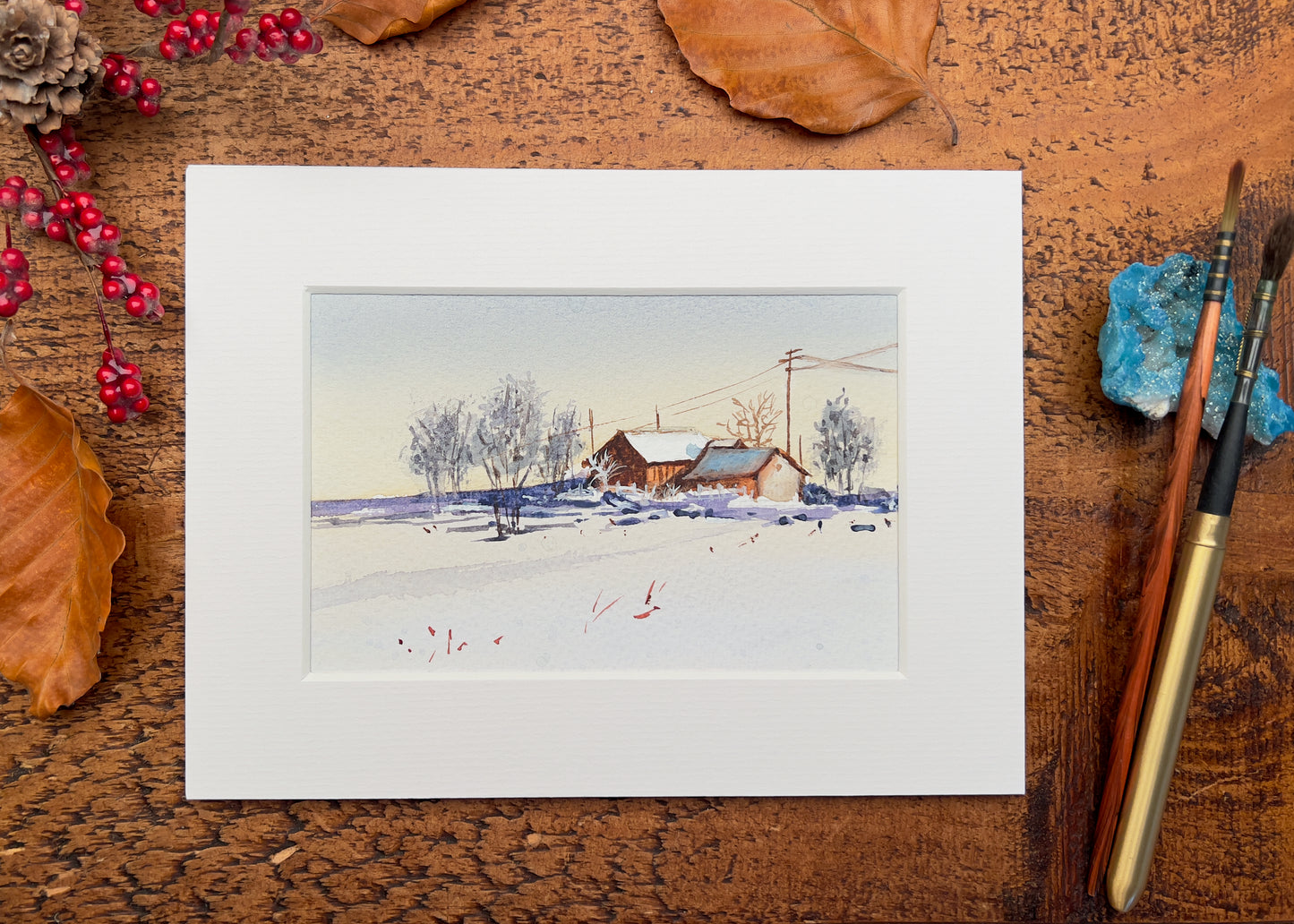 Homestead in the snow