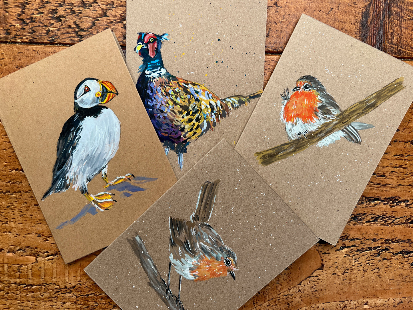 Hand Painted Greeting Card (Robin)