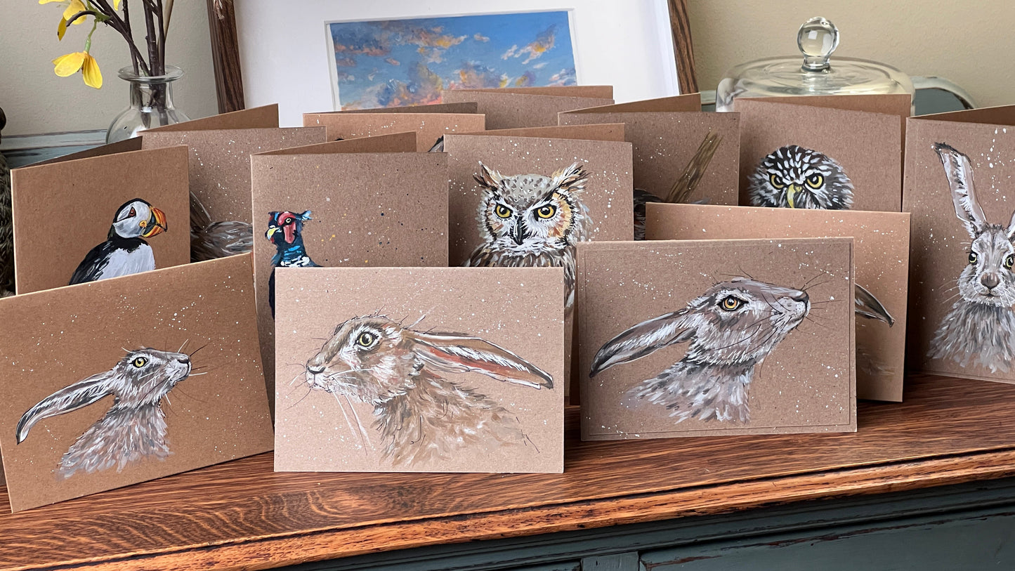 Hand Painted Greeting Card (Owl)