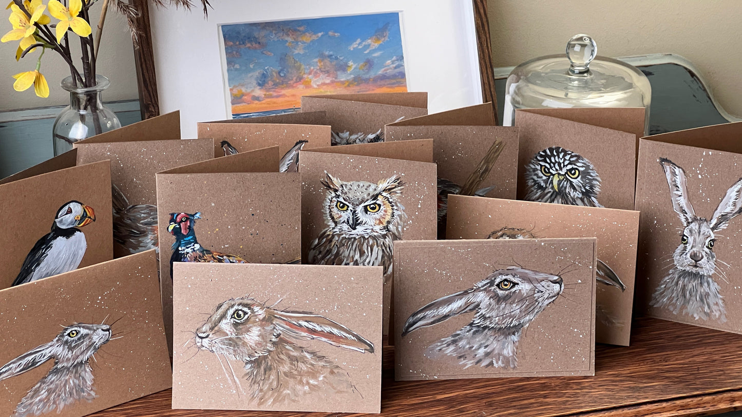 Hand Painted Greeting Card (Hare)