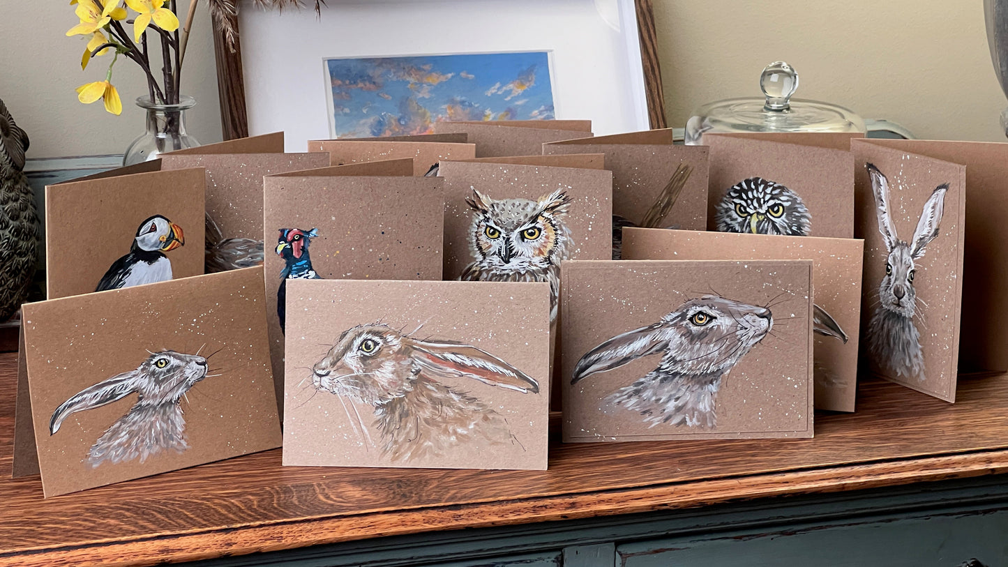 Hand Painted Greeting Card (Hare)