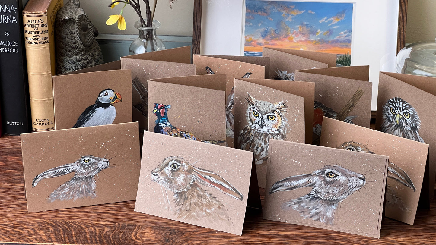 Hand Painted Greeting Card (Hare)