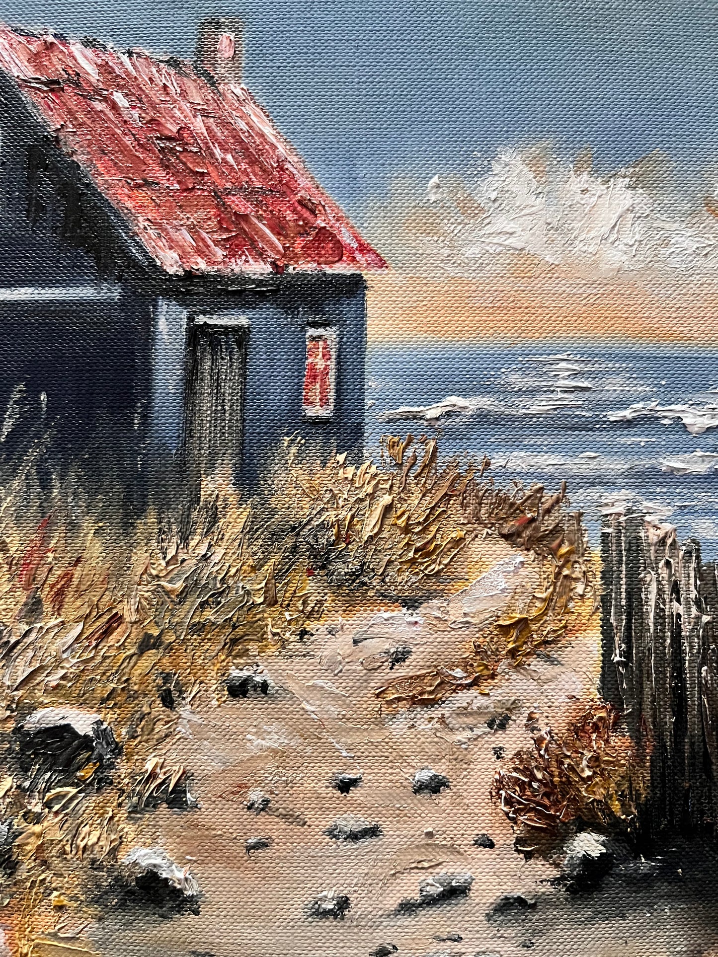 Beach House (oil on canvas)