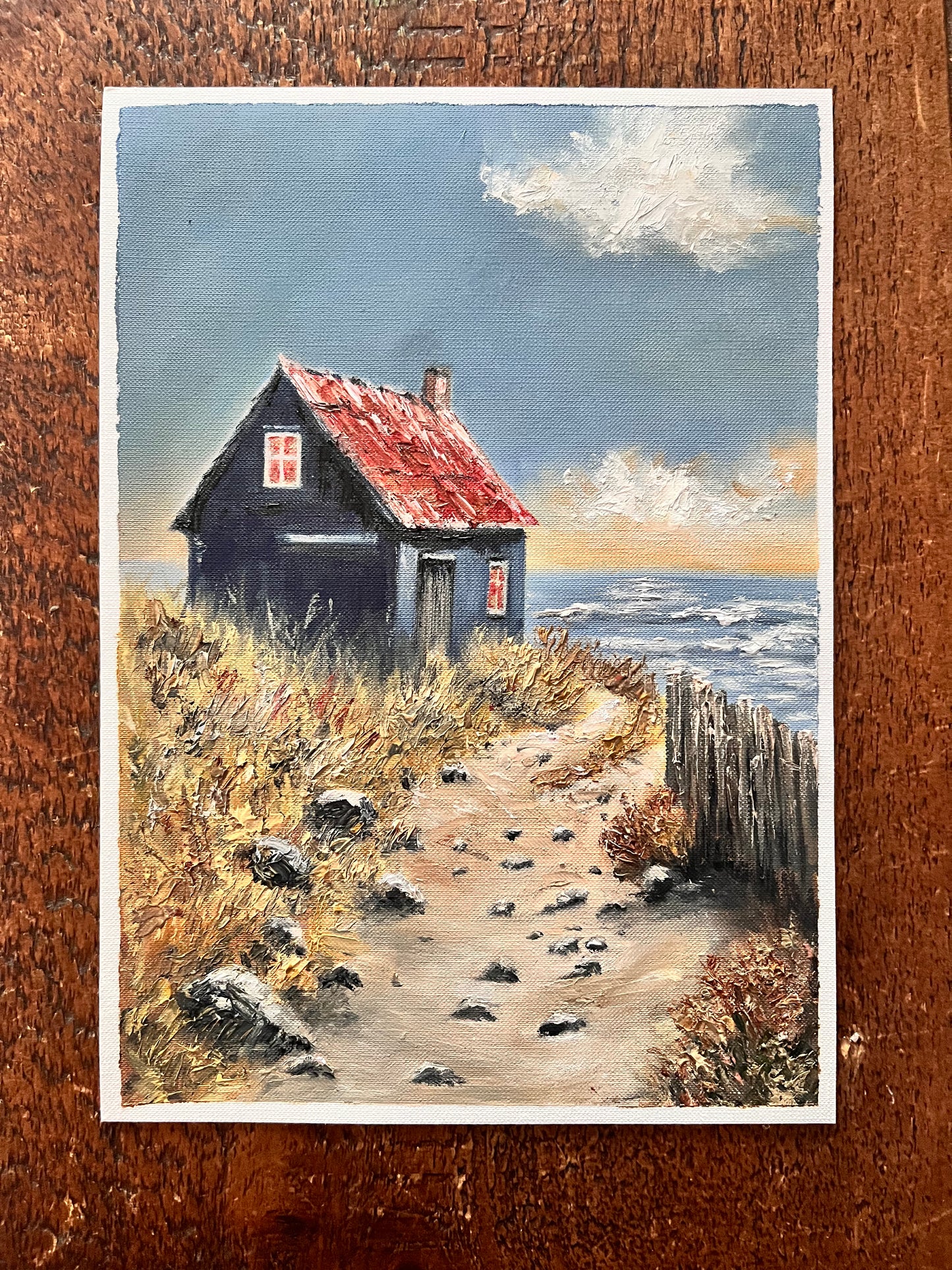 Beach House (oil on canvas)