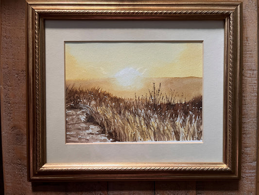 Grasslands at sunset